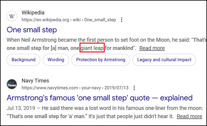 Google Wildcard Search (*)