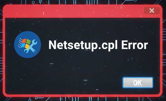 Netsetup.cpl Error When Opening a Control Panel Item