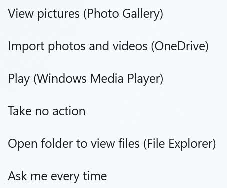 memory card autoplay settings