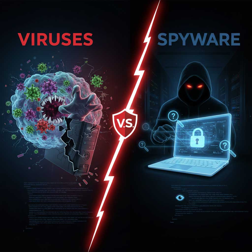 Viruses vs. Spyware - What's the difference?