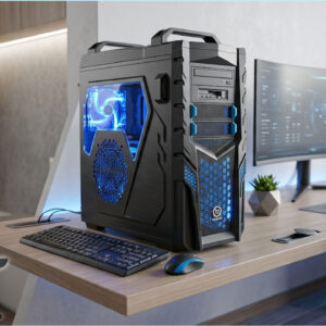 Gaming computer on a desk