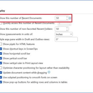 Clear the Recently Opened Documents List in Office