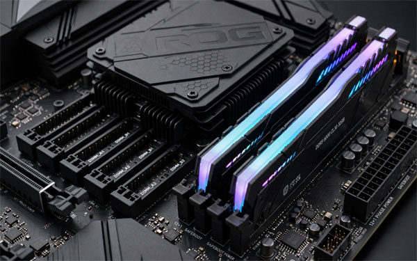 Motherboard with RAM installed