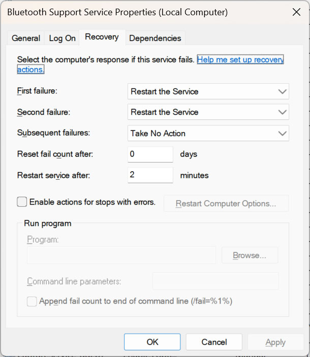 Recovery tab services
