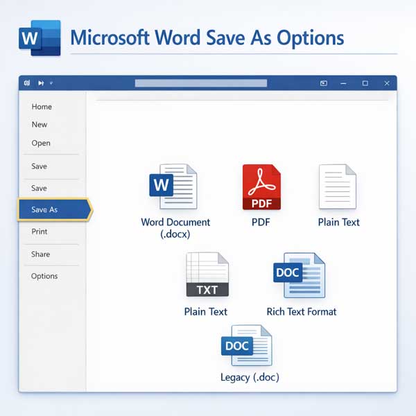 Microsoft Word Save As Options