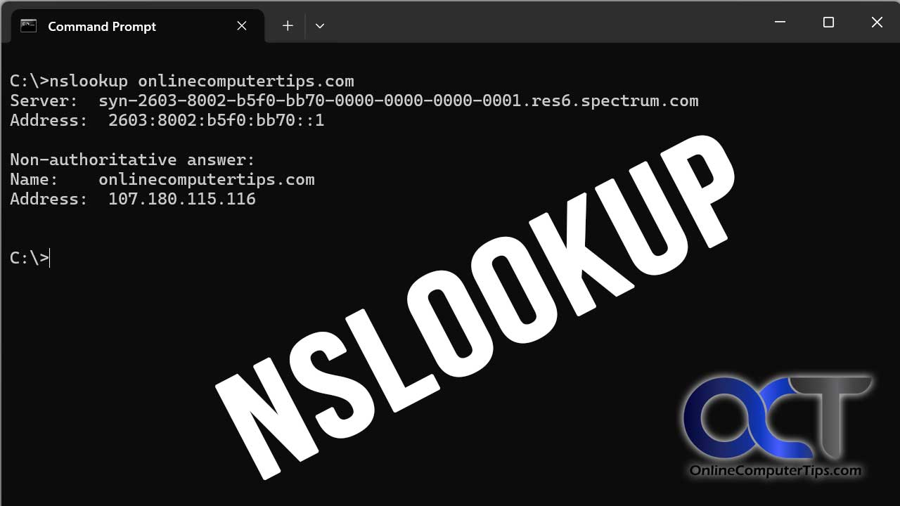 Netlook Up Command Using the Nslookup Command - Online Computer Tips