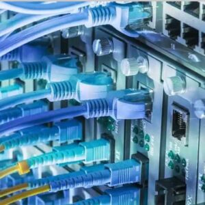 Ethernet cables going to ports