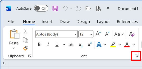 Word Ribbon Font Group