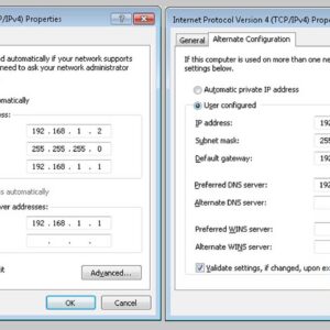 Dynamic and Static IP Address settings