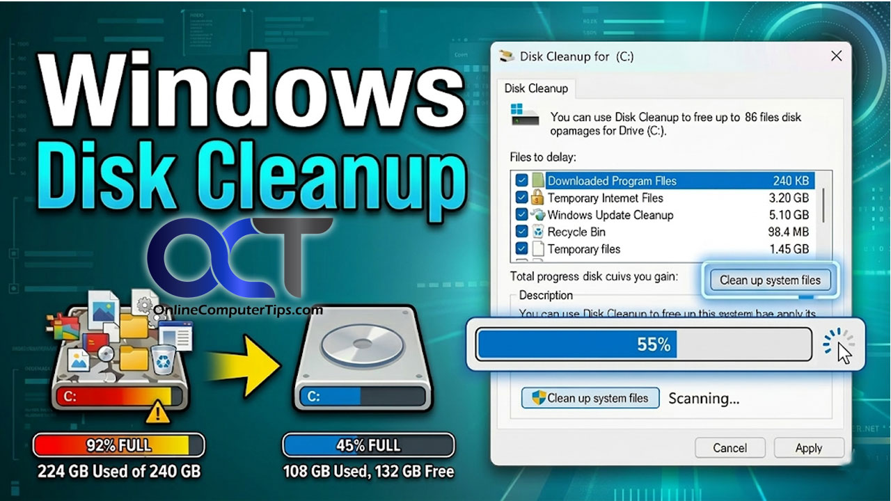 Clean Clean Your Computer Disk Using Windows Disk Cleanup - Online Computer Tips