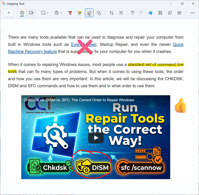 Snipping Tool capture