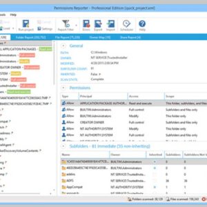 NTFS Permissions Reporter Console screen