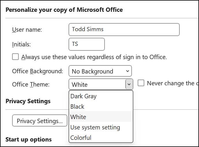 Change Your Microsoft Office Theme Color