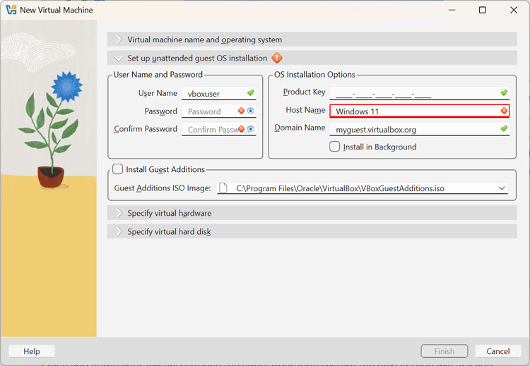 VirtualBox unattended guest OS installation