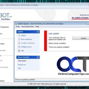 SpyBot Search and Destroy interface