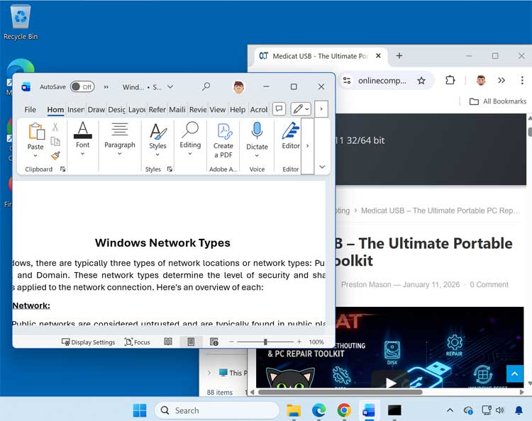 Using the Print Screen Key