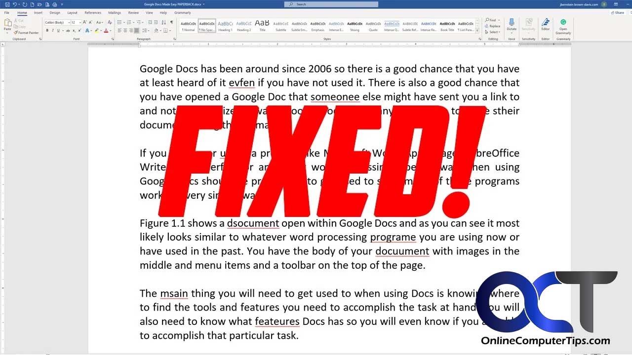 Fix Microsoft Word Spelling and Grammar Checker Not Showing Mistakes