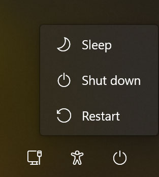 Windows power options