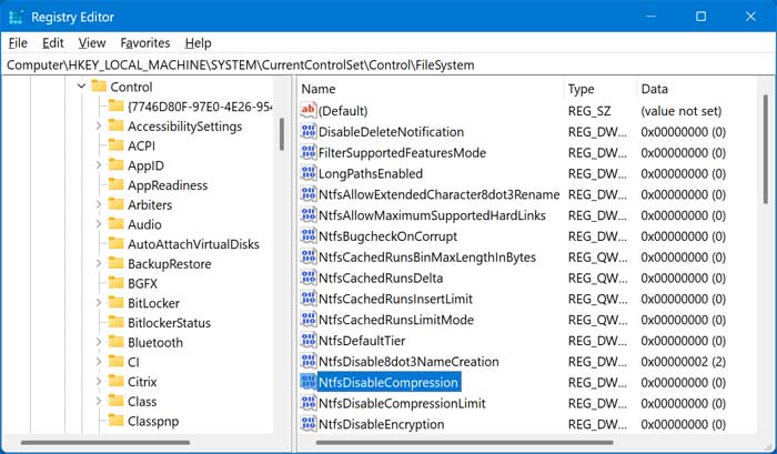 Editing the Windows registry