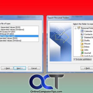 Export Outlook PST steps