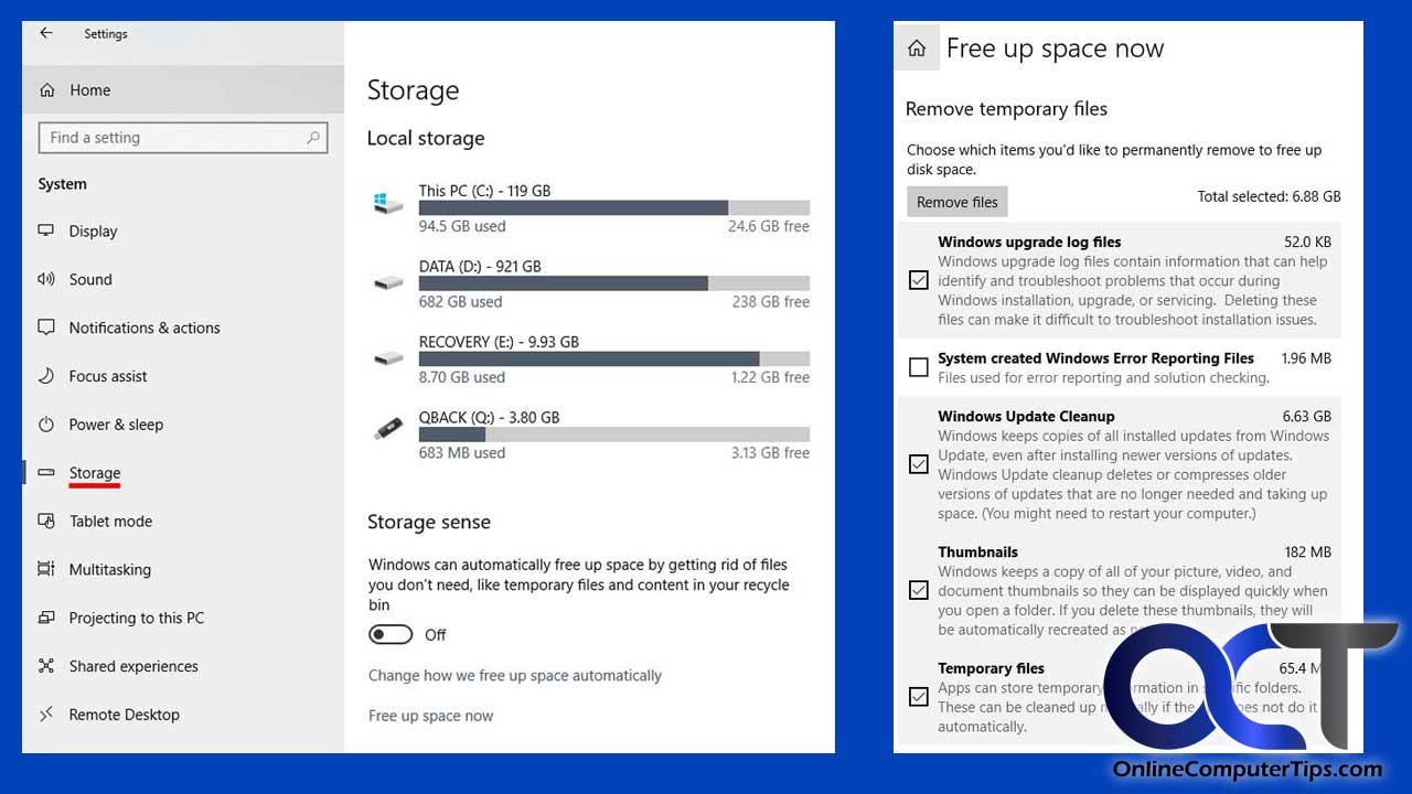 Windows Storage Management and Cleanup - Online Computer Tips