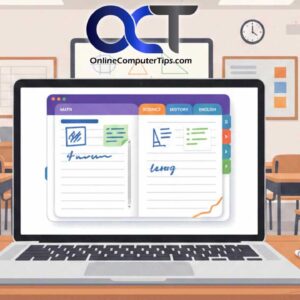 OneNote open in the classroom