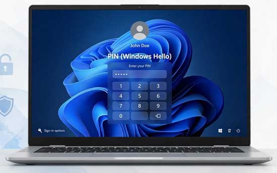 Windows PIN login screen