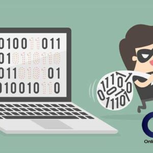 Staying safe on the internet. Thief stealing data