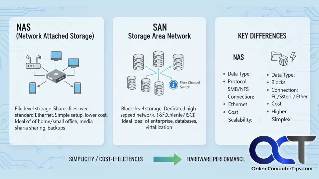 NAS vs. SAN Network Storage - Online Computer Tips