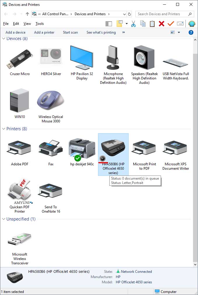 Windows Devices and Printers
