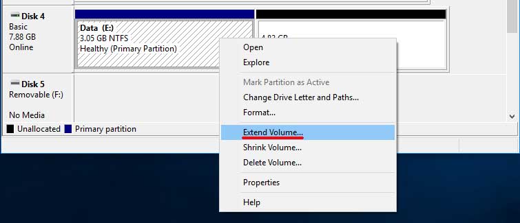 Windows Extend Volume