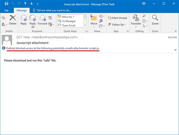 Unblock Restricted Outlook Attachments Online Computer Tips