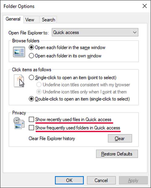 Change Your Windows Explorer Quick Access and Recent Files Settings