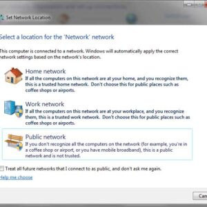 Choosing a Network Location for Your Computer