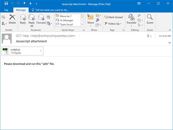 Outlook unblocked attachment