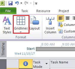 microsoft Project Gridlines
