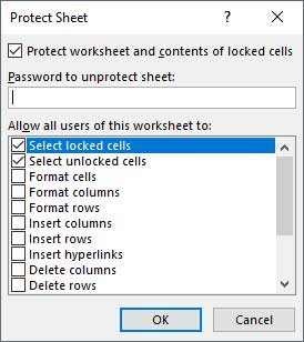 Microsoft Excel Unlock Cells