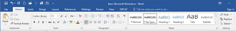 Microsoft Word Home Tab