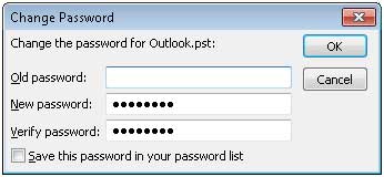 Outoolk Password Settings
