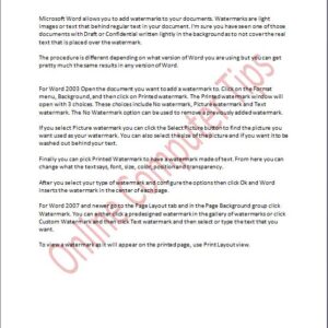 Add a Background Watermark to Your Word Document