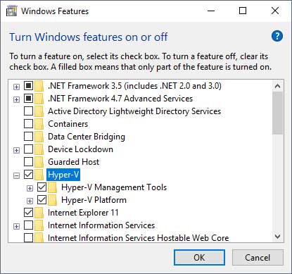 Add Hyper-V Windows Feature