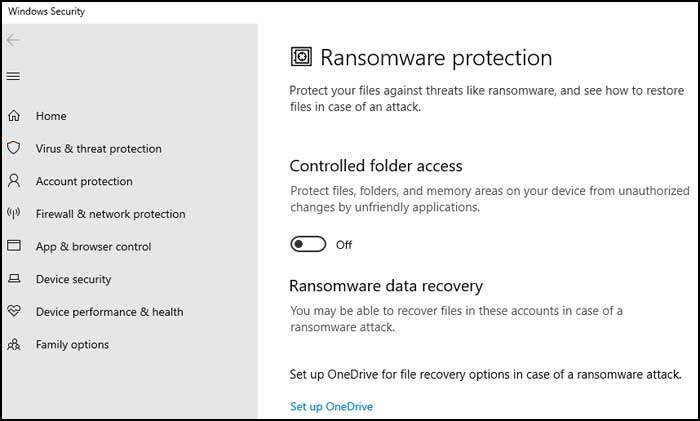 Windows Ransomware Protection