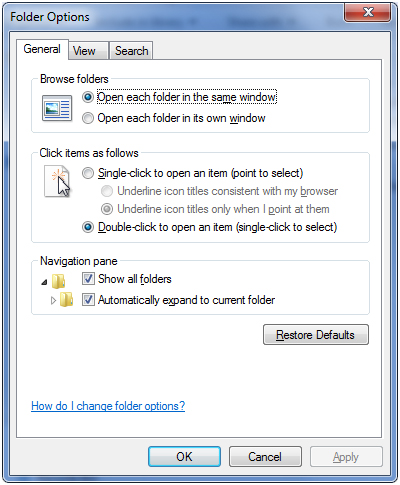 Show Folders in the Left Pane of Windows Explorer in Windows