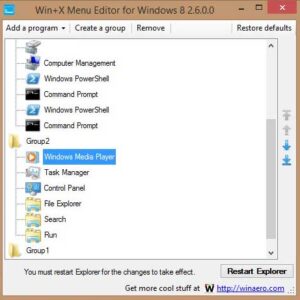 Win+X Menu Editor