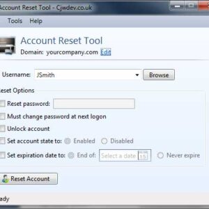 Active Directory Account Reset Tool