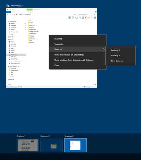Windows 10 multiple desktops