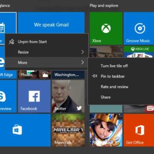 Customizing the Windows 10 Start Menu