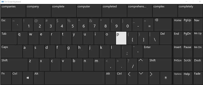 Ease of Access On-Screen Keyboard