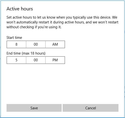 Windows Active Hours
