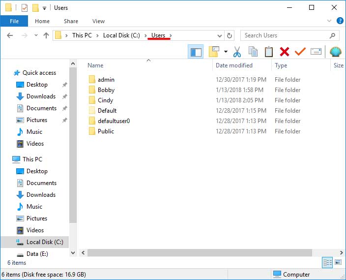 Windows User Folder